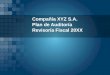 Compañía XYZ S.A. Plan de Auditoría Revisoría Fiscal 20XX