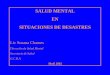 SALUD MENTAL EN SITUACIONES DE DESASTRES Lic Susana Chames Dirección de Salud Mental Secretaria de Salud G.C.B.A Abril 2002