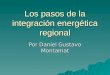 Los pasos de la integración energética regional Por Daniel Gustavo Montamat