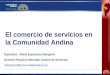 El comercio de servicios en la Comunidad Andina Expositor: María Esperanza Dangond Gerente Proyecto Mercado Común de Servicios mdangond@comunidadandina.org