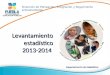 Levantamiento estadístico 2013-2014 Departamento de Estadística Dirección de Planeación, Integración y Seguimiento presupuestales
