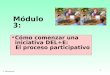 1 Módulo 3: F. Alburquerque Cómo comenzar una iniciativa DEL+E: El proceso participativo