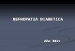 NEFROPATIA DIABETICA Año 2011. Paciente de 25 años, DBT tipo 1 desde lo 12 años, bajo tratamiento con Insulina, que es derivada a este Hospital para evaluación