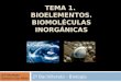 TEMA 1. BIOELEMENTOS. BIOMOLÉCULAS INORGÁNICAS 2º Bachillerato - Biología IES Muriedas Bonifacio San Millán