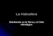 La Hidrosfera Distribución en la Tierra y el Ciclo Hidrológico