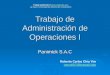 Trabajo de Administración de Operaciones I Panimick S.A.C Trabajo publicado en  La mayor Comunidad de difusión del