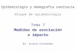 Epidemiología y demografía sanitaria Bloque de epidemiología Tema 7 Medidas de asociación e impacto Dr. Esteve Fernández