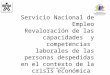 Servicio Nacional de Empleo Revaloración de las capacidades y competencias laborales de las personas despedidas en el contexto de la crisis económica Dirección