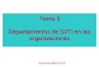Tema 3 Departamentos de SI/TI en las organizaciones Antonia María Gil