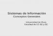 Sistemas de Información Conceptos Generales Universidad de Piura Facultad de CC EE y EE