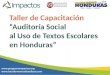Taller de Capacitación Auditoría Social al Uso de Textos Escolares en Honduras