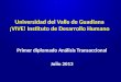 Universidad del Valle de Guadiana ¡VIVE! Instituto de Desarrollo Humano Primer diplomado Análisis Transaccional Julio 2013
