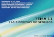 TEMA 11 LAS EMPRESAS DE SEGUROS UNIVERSIDAD DE LOS ANDES FACULTAD DE CIENCIAS ECONÓMICAS Y SOCIALES DEPARTAMENTO DE CONTABILIDAD Y FINANZAS CÁTEDRA DE