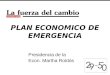 PLAN ECONOMICO DE EMERGENCIA Presidencia de la Econ. Martha Roldós