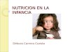 NUTRICION EN LA INFANCIA Débora Carrera Cuesta. Infancia Al final del año de vida, el niño puede comer prácticamente de todos los tipos de alimentos y