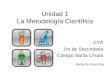 Unidad 1 La Metodología Científica CTA 1ro de Secundaria Colegio Santa Ursula María Paz Roca Rey
