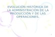 1 EVOLUCIÓN HISTÓRICA DE LA ADMINISTRACIÓN DE LA PRODUCCIÓN Y DE LAS OPERACIONES