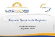 Reporte Servicio de Registro Ricardo Patara 30 junio 2005