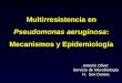 Multirresistencia en Pseudomonas aeruginosa: Mecanismos y Epidemiología Antonio Oliver Servicio de Microbiología H. Son Dureta