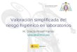 Valoración simplificada del riesgo higiénico en laboratorios M. Gracia Rosell Farrás graciar@mtin.es Universidad de Oviedo Servicio de Prevención