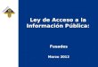 Ley de Acceso a la Información Pública: Fusades Marzo 2012