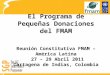 El Programa de Pequeñas Donaciones del FMAM Reunión Constitutiva FMAM – América Latina 27 – 29 Abril 2011 Cartagena de Indias, Colombia