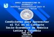 BANCO INTERAMERICANO DE DESARROLLO Instituto Interamericano para el Desarrollo Social Condiciones para Aprovechar el TLC en el Contexto Socio-Económico