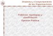 Dinámica y Comportamiento de las Organizaciones Públicos: tipologías y clasificación Opinión Pública