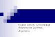 Ruben Cervini- Universidad Nacional de Quilmes. Argentina