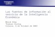 Las fuentes de información al servicio de la Inteligencia Económica Mercè Alba Thomson Dialog Vitoria, 6 de Octubre de 2003