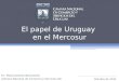 El papel de Uruguay en el Mercosur Ec. María Dolores Benavente. Cámara Nacional de Comercio y Servicios del Uruguay …………………………………….. Octubre de 2011