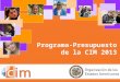 Programa-Presupuesto de la CIM 2013. PIA y otros mandatos Plan Estratégico 2011- 2016 de la CIM Género en los 4 pilares de la OEA: - Democracia - DD.HH