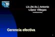 1 Gerencia efectiva Lic.(M.Sc.) Antonio López Villegas Conferencista