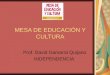 MESA DE EDUCACIÓN Y CULTURA Prof. David Gamarra Quijano INDEPENDENCIA