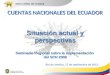 CUENTAS NACIONALES DEL ECUADOR Situación actual y perspectivas Seminario Regional sobre la implementación del SCN 2008 Río de Janeiro, 17 de septiembre