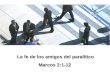 La fe de los amigos del paralítico Marcos 2:1-12 La fe de los amigos del paralítico Marcos 2:1-12