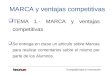 Competitividad e Innovación MARCA y ventajas competitivas TEMA 1.- MARCA y ventajas competitivas Se entrega en clase un articulo sobre Marcas para realizar