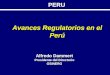 PERU Avances Regulatorios en el Perú Alfredo Dammert Presidente del Directorio OSINERG