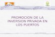 PROMOCION DE LA INVERSION PRIVADA EN LOS PUERTOS Dr. Max Carneiro Echevarría OFICINA DE PLANIFICACION Y PRESUPUESTO