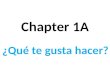 Chapter 1A ¿Qué te gusta hacer?. bailar to dance