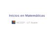 Inicios en Matemáticas NCCEP - UT Austin. Más Álgebra con algo de Geometría