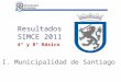 Resultados SIMCE 2011 4º y 8º Básico I. Municipalidad de Santiago
