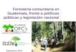 Forestería comunitaria en Guatemala, frente a políticas públicas y legislación nacional Septiembre 2013