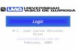 Logic M.C. Juan Carlos Olivares Rojas jolivares@uvaq.edu.mx February, 2009