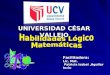 UNIVERSIDAD CÉSAR VALLEJO Facilitadora: Lic. Mat. Patricia Isabel,Aguilar Incio