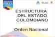 ESTRUCTURA DEL ESTADO COLOMBIANO Orden Nacional Departamento Administrativo de la Función Pública República de Colombia