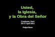 Usted, la Iglesia, y la Obra del Señor Curahuasi, Perú 25-27 April 2014 Felipe Nunn