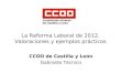 La Reforma Laboral de 2012. Valoraciones y ejemplos prácticos CCOO de Castilla y León Gabinete Técnico