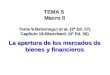 TEMA 5 Macro II Tema 9-Belzunegui et al. (2ª Ed. 07) Capítulo 18-Blanchard. (4ª Ed. 06) La apertura de los mercados de bienes y financieros