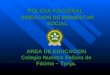 POLICIA NACIONAL AREA DE EDUCACION Colegio Nuestra Señora de Fátima – Tunja. AREA DE EDUCACION Colegio Nuestra Señora de Fátima – Tunja. DIRECCION DE BIENESTAR